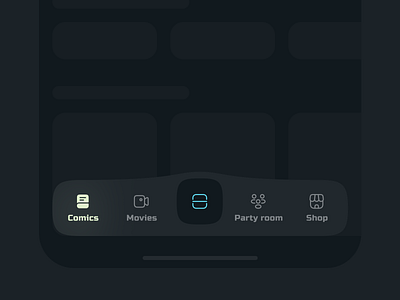 Piratoon Navigation Tab Bar | Mobile App Design | Clean & Modern clean design comic book app dark ui fancy design figma icon design interaction merchandise app mobile app design movie app navigation navigation tab bar product design scan app tab bar ui design uiux design ux design visual design