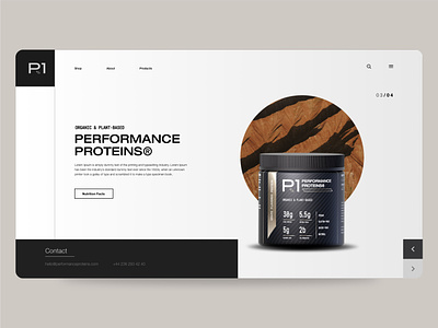 P1 Proteins UI Design bodybuilding fitness gym healthcare product masculin protein proteins supplement ui vitamin web design website