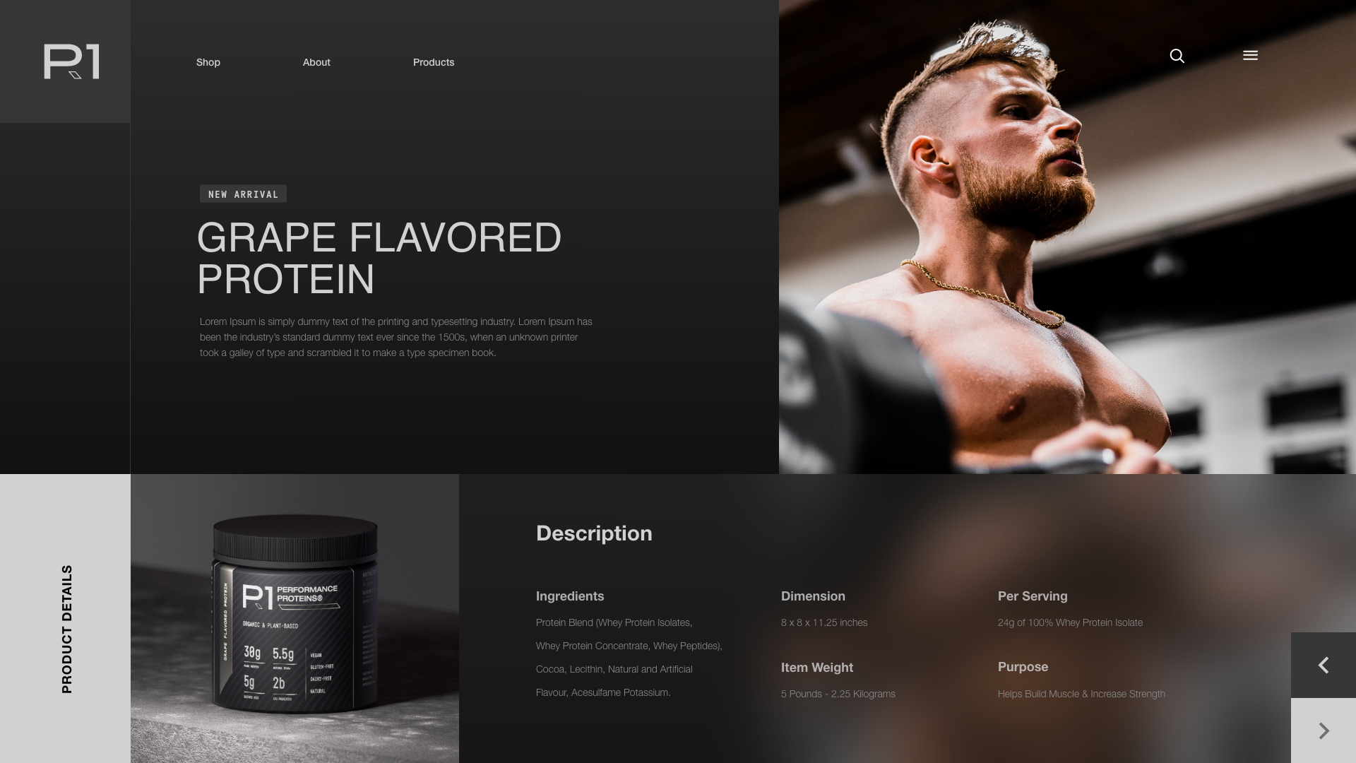 P1 Proteins UI Design by Mustafa Akülker for Marka Works Branding