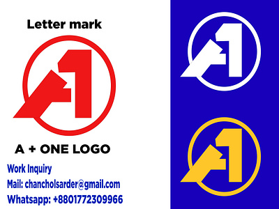 A+ONE letter mark logo banner branding design graphic design home illustration logo vector