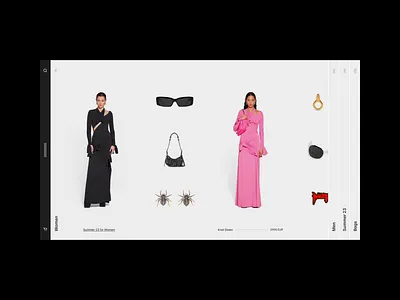 Balenciaga – Design exploration aftereffect animation balenciaga black branding commerce design digital elegant fashion figma homepage listing page product prototype ui ux website white