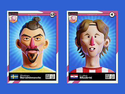 Goal Blazers : Zlatan & Modric 3d 3d art character design design fifa football illustration modric zlatan