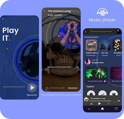 "A music player" app communication tool design figma hifi illustration logo ui userinterface uxui