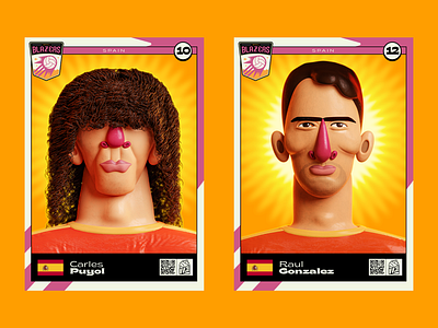Goal Blazers : Puyol & Raul 3d 3d art character design fifa football illustration puyol raul sticker