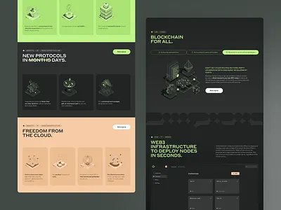 Blockchain/Web3 Company Landing Page blockchain decentralize flat font future futuristic homepage icon iconography illustration landing page typography vector web design web3 webpage website website design