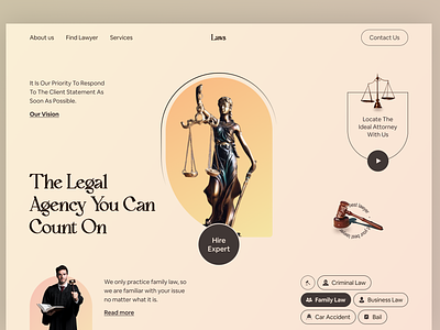 Law Firm Landing Page advocate attorney consultancy creative defenseattorney design firm header hire lawyer justic landing page law law firm lawyer legal legal advice ui ux website