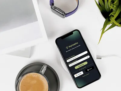 MyHabits Mobile App UX/UI app branding logo minimal typography ui ux wireframe