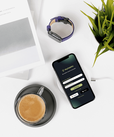 MyHabits Mobile App UX/UI app branding logo minimal typography ui ux wireframe