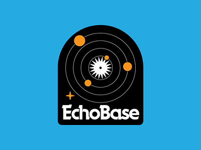 EchoBase Concept #3 1970s apparel branding cosmic design flat galaxy icon illustration logo minimalism music industry patch record retro space sticker ui universe vector