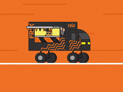 Frix Truck Animation aftereffect animation beep cool driving fire food fries fun gang graphic design illustration motion graphics multiverse orange potato road truck
