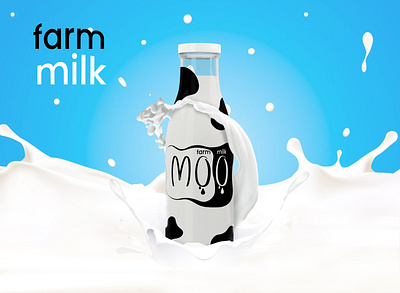Logotype for farm milk blue brand brand identity branding dairy design designer farm graphic design identity illustration logo logotype milk vector white