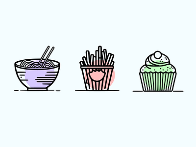 Food Illustrations brand branding design food icons illustration logo minimal set vector