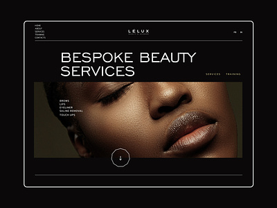Landing page for Beauty studio Lelux branding create website design first screen landingpage modern uiuxdesign web designer website website design