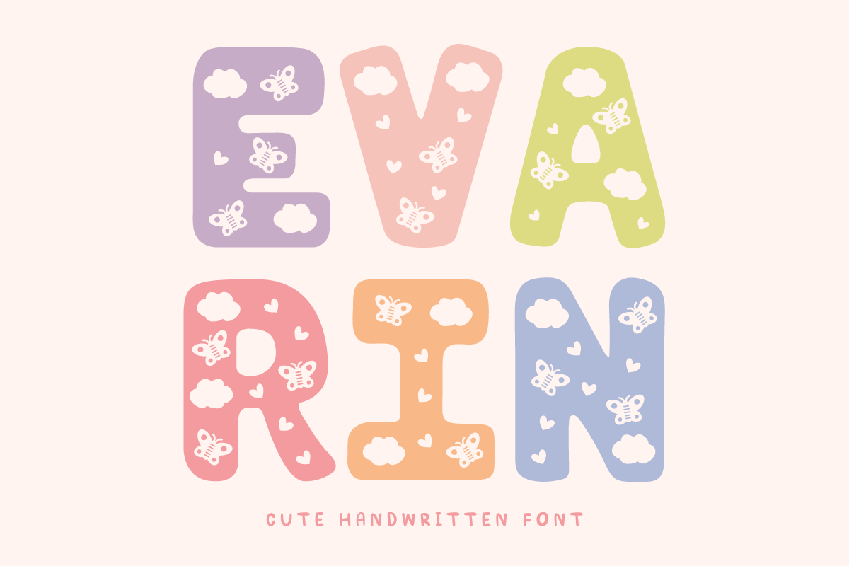 EVARIN baby font baby shower font cute font cute handwritten font decorative font evarin handwriting font handwritten font kids font