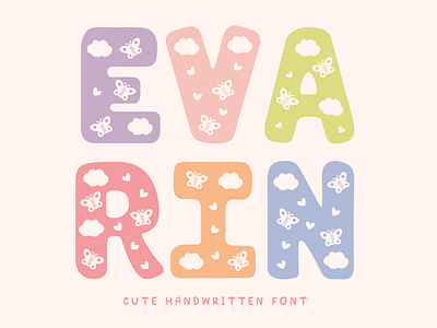 EVARIN baby font baby shower font cute font cute handwritten font decorative font evarin handwriting font handwritten font kids font