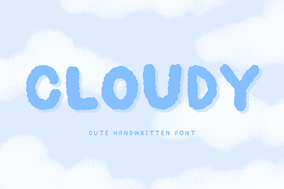 CLOUDY cloudy cute font cute handwritten font handwriting font handwrittend font