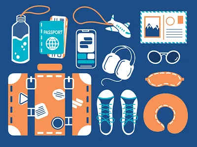 Travel Essentials — Illustration boarding pass travel travel agency travel company travel ideas travel inspiration travel landing page travel stickers vacation