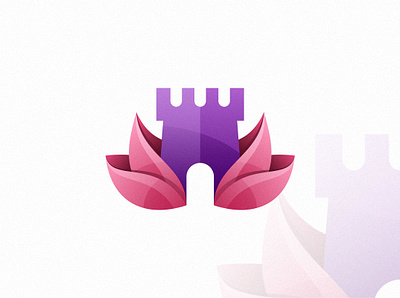 Fortress Lotus castle fortress graphic design healthy illustration logo lotus modern nature wellness