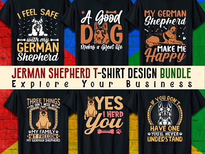 Typography German Shepherd T-shirt Bundle Template branding design graphic design illustration sarcasm t shirt shepherdclothes