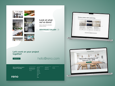 Renovations simplified branding landing page ui ui design web design