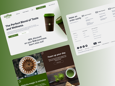 Daily UI 007 clean coffee health modern responsive sage green ui user experience user interface design web wellness