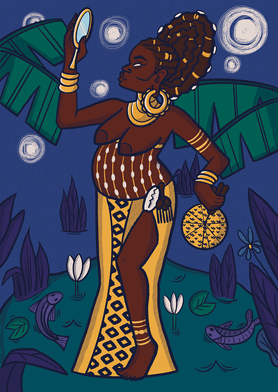 goddess oshun african art design goddess graphic design illustration oshun