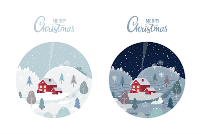 Postcard Merry Christmas christmas illustration postcard vector