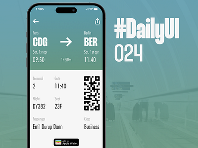 #DailyUI 024 - Boarding Pass 024 add to wallet app apple wallet boarding boarding pass boardingkort boardingpass code dailyui dailyui024 design figma norwegian norweigan qr qr code sas ui