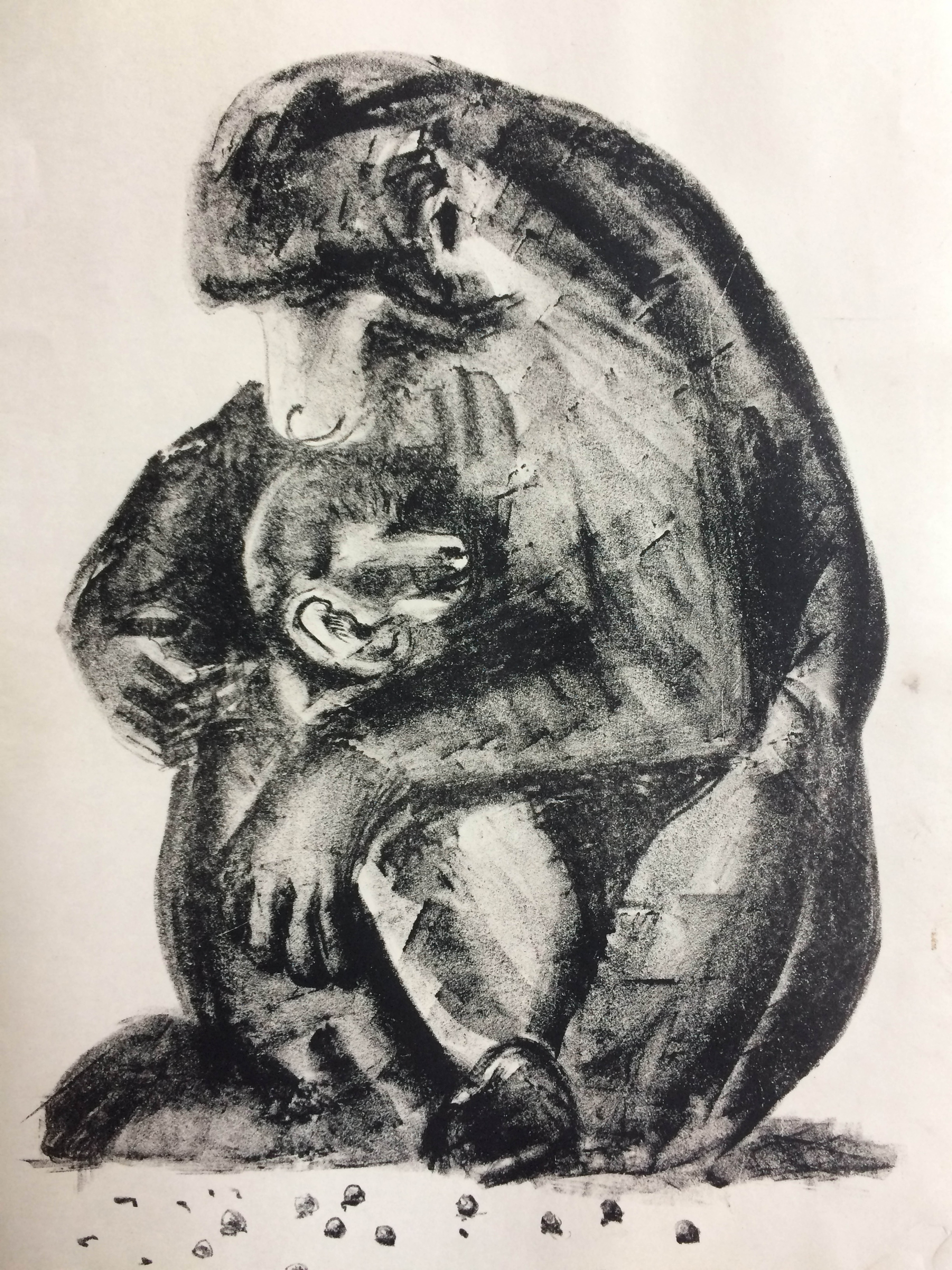 Sparsh (Touch) pure love in mother & child artist artonpaper blackandwhite design digital art illustration motherandchild sparsh touch traditionalart vintageart