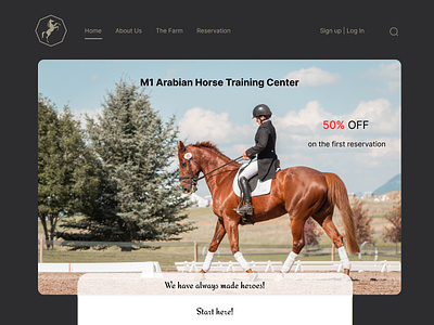 Horse training club design graphic design horse horse club horse training ui ux web design