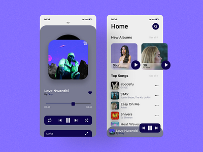 Music Player Ui Design - Ui009 dailyui design modern music player ui ui009