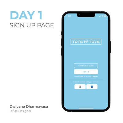 Challenge Day 1 - Sign Up Page baby blue design login sign up toys ui user interface