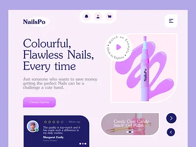 Nails Shop website for Women Fashion 2023 clean ui creative design ecommerce fashion web female shop female shopping landing page nails shop outofthebox pink ui pink website single product trendy design ui ux design web ui design website ui women choose women nails women store