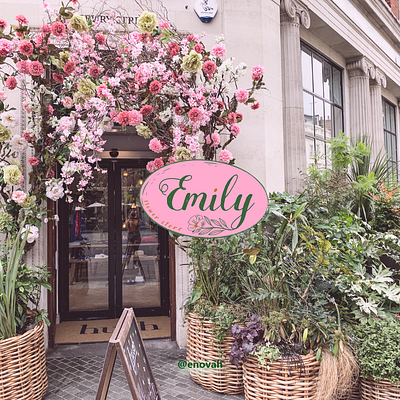 Emily, Flower Store branding challenge daily design flat flower graphic design illustration logo pink store vector