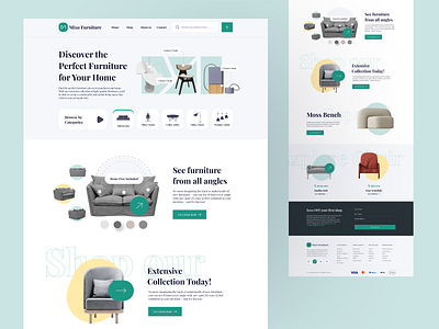 Home Furniture Website Design for a wide variety of products 2023 brand furniture clean ui commercial ecommerce furniture design furniture store home furniture landing page mixo home furniture shop office furniture sleek furniture ui ux design web ui design website design