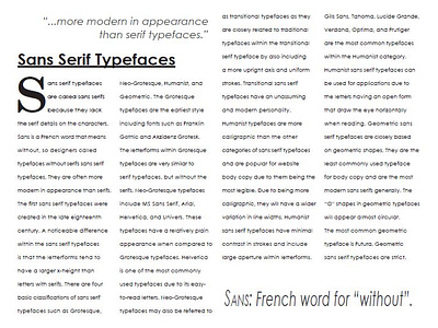 Page Layout Design article design graphic design page layout sans serif short essay typefaces typography