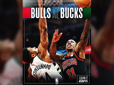 BULLS VS BUCKS - TUNE-IN adobe adobe photoshop basketball creative graphic design instagram nba social social media typography