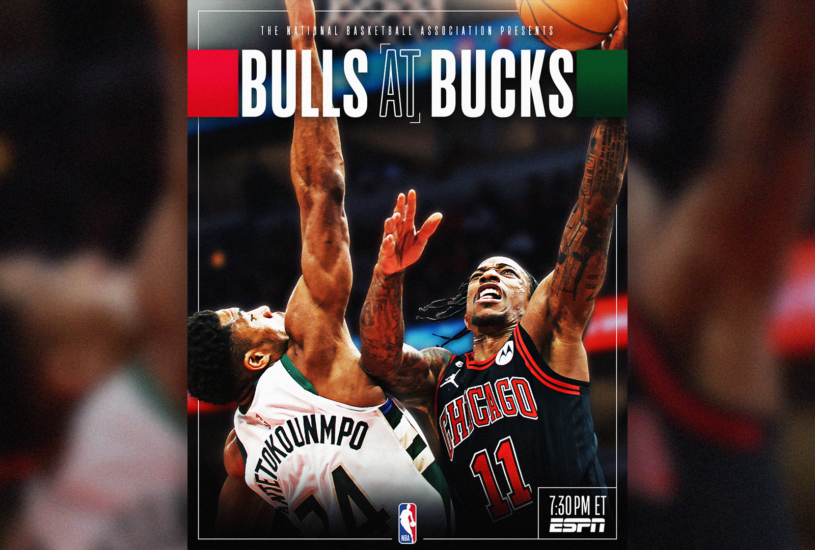 BULLS VS BUCKS TUNEIN by Justin Garand on Dribbble