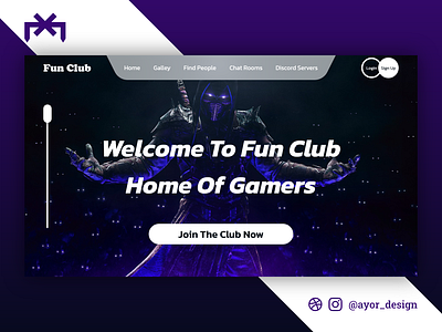 Fun Club Concept UI branding club game games graphic design landing page purple ui uiux ux