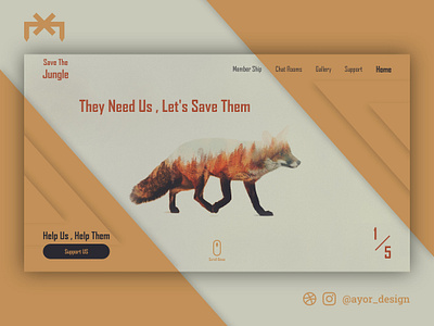 Save The Jungle Concept UI animals branding concept concept ui design graphic design jungle landing page ui uiux ux