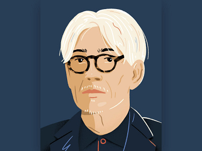 Ryuichi Sakamoto 🌹 artist character composer headshot illustration japanese man musician portrait ryuichi ryuichi sakamoto sakamoto
