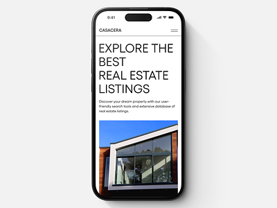 Casacera creative design house interaction design iphone light mode minimal minimalistic mobile mobile ui modern real estate typography ui ui design uiux user interface ux visual identity web