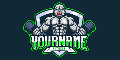 Green Energy: The Vector Gorilla Fitness E sports Logo ape ape logo e sport esport esports logo fitness esports logo fitness logo fitness logo esports gorilla gorilla logo graphic design illustration logo logo emblem mascot logo