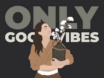 Only good vibes adobe illustrator draw flat illustration