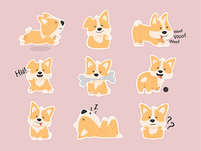 Stickers dogs dogs icons illustration sticker vector