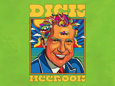 Richard "Dick McCrook" Nixon design illustration nixon president retro surrealism usa vector vintage