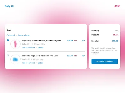 Shopping Cart — Daily UI #058 cart challenge daily daily ui daily ui 058 dailyui dailyui 058 dailyui058 shop shopping cart ui ux web