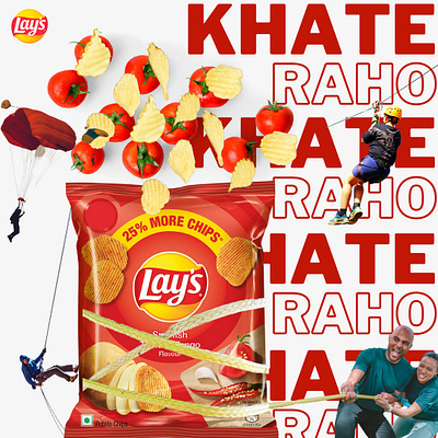 Lays Social Media Post Design advertisement branding design graphic design instagram post lays potato chips social media post tomato chips