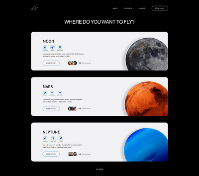 Space tourism concept concept design space ui ux