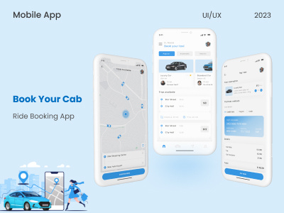 Ride Booking 2023 2023 design appdesign carbookingapp caronline figma mobileapp ride ride app ridebookingapp rideshare taxi taxibooking uber ui uiux uiuxdesigner user research userinterface